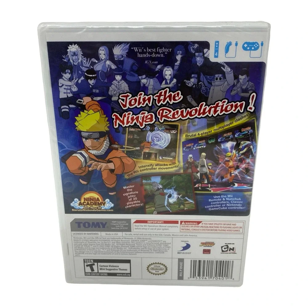 Naruto Clash of Ninja Revolution Nintendo Wii New Sealed Shonen Jump Tomy Game